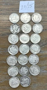 Moneda de diez centavos Roosevelt/Liberty 20-90 % de plata anteriores a 1964 fechas mixtas circuladas envío gratuito - Imagen 1 de 2