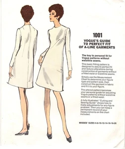 PERSONAL FITTING PATTERN A-Line DRESS Ms. 14 VOGUE 1001 Sewing UNCUT 1970s? - Picture 1 of 3