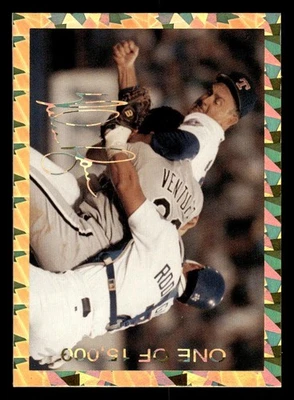 1990 TRIVIA NOLAN RYAN ROBIN VENURA FIGHT GOLD PRIZM PROMO 1/15000 NEW YORK METS - Image 1 of 2