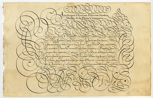 Antique Master Print-CALLIGRAPHY-WRITING-FRENCH SONNET-Frisius-v.d. Velde I-1605 - Picture 1 of 1