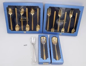 - NUEVO - EMBALAJE ORIGINAL - 15 piezas originales ANTIGUO - cuchara de café dorado cuchillo de pastel - Imagen 1 de 10