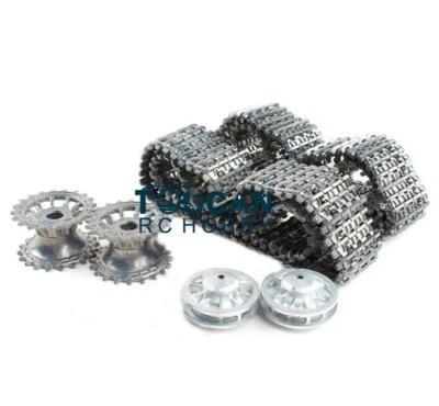 HengLong Metal Pedrail Tracks Sprockets Idlers 3818 Tiger I 3819 Panther Tank - Image 1 of 3