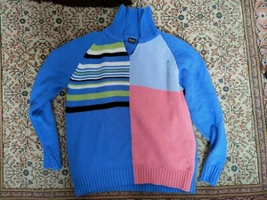 Striking Autumn 1980's Collared Multicoloured Jumper Large - Picture 1 of 3