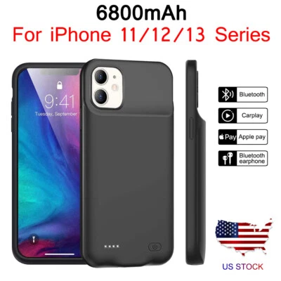 For iPhone 13 12 11 Pro Max Battery Charging Case Cover Power Bank Charger Phone - Image 1 of 4