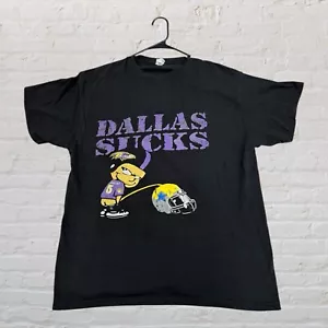 VTG Ravens Peeing On Cowboys Shirt Adult XL Black Purple Funny Calvin NFL Mens - Picture 1 of 4
