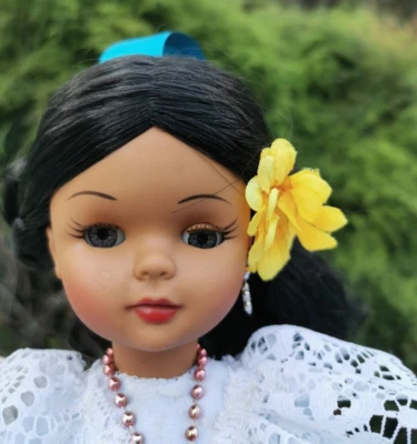 EULALIA COLECCIONES VERACRUZ JAROCHA VESTIDO CARA GOMA MUÑECA MEXICANA 12 1/2" Foto 1 de 4