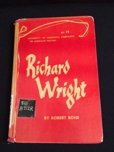 Vintage Richard Wright by Robert Bone Hardcover Book (English) 1969 1st Ed. - Imagen 1 de 12