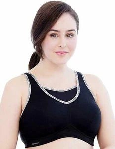GLAMORISE  Black 40J Sport No-Bounce Cami Bra  Style 1066 Nwot - Picture 1 of 5