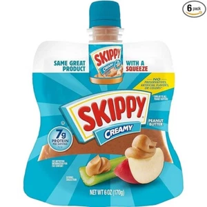 Brand New Squeeze Creamy Peanut Butter 6 Ounce Pack of 6 Great Price - Picture 1 of 4