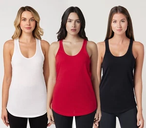 Top sin mangas para mujer Cotton Heritage BLANCO sin mangas ultra suave liso Racerback - Imagen 1 de 8