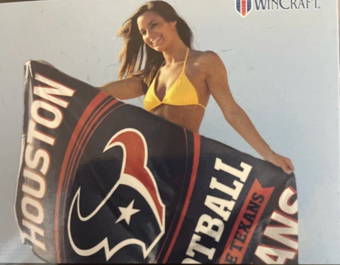 NFL HOUSTON TEXANS BEACH TOWEL 30" X 60" 100% COTTON NEW Cover