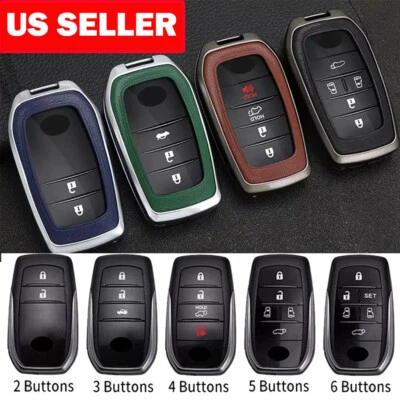 Funda de cuero para llavero de coche de aleación de zinc para Toyota Prius Yaris Corolla Sienna Foto 1 de 4