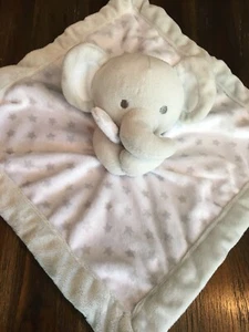 Falls Creek White Gray Elephant Lovey Stars Rattle - Picture 1 of 5