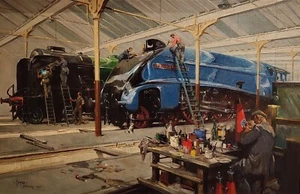 Terence Cuneo – Giants Refreshed (1947) | Vintage Train Scene Art Print - Picture 1 of 4