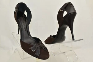 NEW GIVENCHY BROWN SUEDE LEATHER BOW D'ORSAY BOW HEEL PUMPS 39 ITALY - Picture 1 of 12