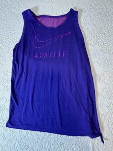 Nike Dri Fit Women Purple athletic Tank Top sport Cami T Shirt Size L - Picture 1 of 4