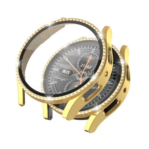 For Samsung Galaxy Watch 4 5 6 7 40/44 Glass Screen Protector Diamond Case Cover - Picture 1 of 11