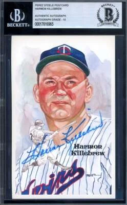 Harmon Killebrew Gem Mint 10 Beckett BAS Signed Perez Steele Postcard Autographe - Image 1 of 2