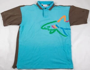 Vintage 90s Greg Norman Reebok Big Shark Wrap Around Polo Collared Shirt Men's L - Picture 1 of 4