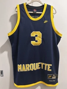 Vintage Nike Dwayne Wade Marquette Jersey Golden Eagles NBA Y2K - Picture 1 of 11