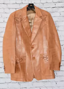STETSON Distressed Leather Men's Western Jacket Blazer 40 - Picture 1 of 13
