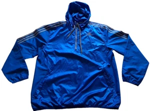 2013 VTG Adidas ULTIMATE 1/2 ZIP WindBREAKER PACKABLE Mens LARGE G69912 BLUE - Picture 1 of 15