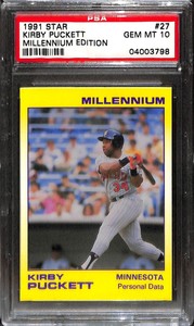 1991 STAR #27 KIRBY PUCKETT MILLENNIUM EDITION PSA 10 04003798