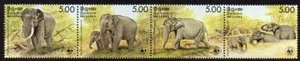 Sri Lanka 1986 #803 WWF Elephants strip MNH - Picture 1 of 1