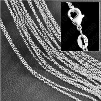 Wholesale 10X 16-30Inch Jewelry 925 Sterling Silver Plated ROLO Chain Necklaces - Image 1 of 4