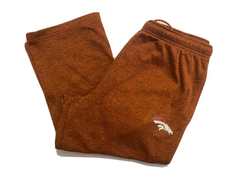 NFL Majestic Therma Base Denver Broncos Sweatpants Sz Large Drawstring Waist Cover