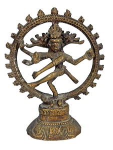 Vintage Messing Shiva Hindu Gott Statue Figur Idol 5" groß religiös - Bild 1 von 6