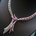 Lab Ruby Necklace 925 Sterling Silver Handcrafted High Auction Women Jewelry