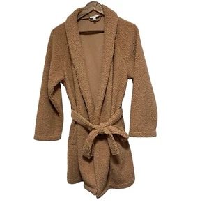 Haven Well Within Robe Womens M Brown Sherpa Fuzzy Tie Front Short Pockets Comfy - Picture 1 of 13