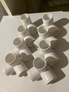 3/4" Furniture Grade 3-Way Corner Elbow PVC Fitting - 8 Pack - Picture 1 of 2