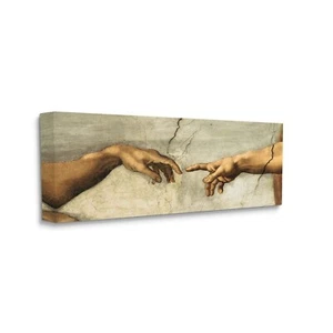 Stupell Industries Hands of The Creation Of Adam Religious Painting, 20 x 48 ... - Picture 1 of 7