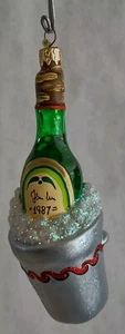 Adorno de cristal "Un brindis" champán - pintado a mano en Polonia - inspirado en Radko  - Imagen 1 de 6