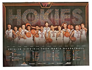 Vintage ACC Hokies Herren Basketball Poster 2014-2015 VA Tech mit Zeitplan VT 24"x18" #1 - Bild 1 von 2