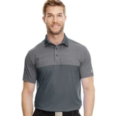 NEW Under Armour Golf Polo Shirt Mens Small Heatgear Gray 1300133 076 MSRP $65 - Image 1 of 4