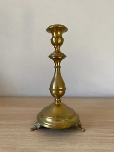 Antiker Messing Kerzenleuchter Kerzenhalter Löwenkopf Tatzen 24cm - Bild 1 von 8