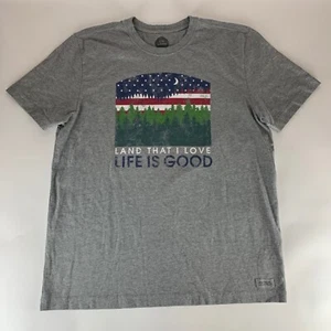 Life Is Good Gray Land That I Love Crusher Tee Crewneck Shirt Mens Large - Picture 1 of 6