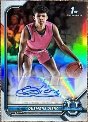 2021-22 Bowman University Ousmane Dieng 1st Refractor Auto #BCPA-OD - Image 1 of 2