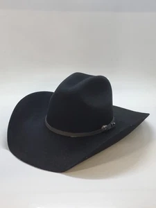 Cody James Denton 3X Black Wool Blend Belted Cowboy Hat Size 7 1/2 - Picture 1 of 9