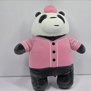 Miniso Life We Bare Bears Panda Plush 9" Baseball Outfit Cartoon Network Pink - Picture 1 of 6
