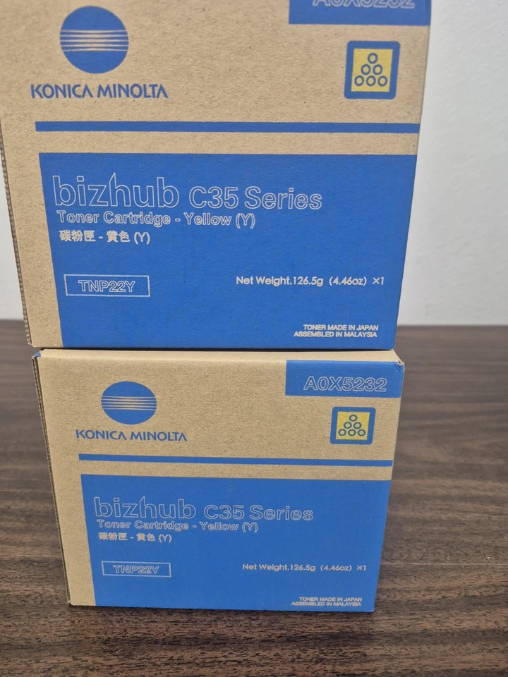 Juego de tóner genuino Konica Minolta TNP-22 color arco iris CMY para Bizhub C35 C35P Foto 1 de 3