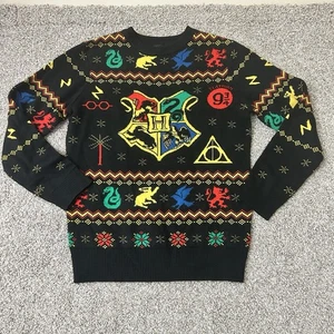 Harry Potter Mundo Mágico Hogwartz Casa Cresta Navidad Feo Suéter Talla M - Imagen 1 de 10