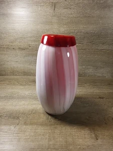 Vintage Dale Tiffany Favrile Art Glass Hand Blown Vase Red White 7.5" 24A - Picture 1 of 10