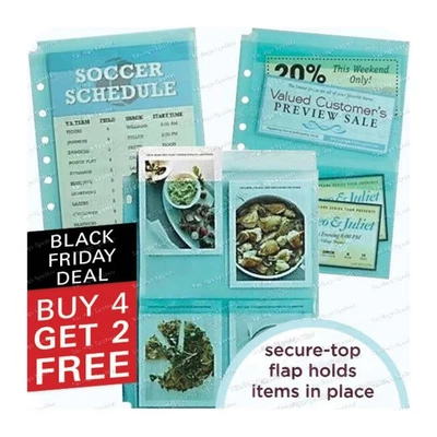 Martha Stewart Home Office AVERY 5.5 x 8.5 mini SECURE TOP sheet protectors flap - Image 1 of 4