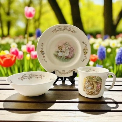 Juego de porcelana de hueso para niños Royal Albert Beatrix Potter de colección de 3 piezas, envío gratuito Foto 1 de 4
