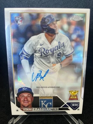 ⚾️ 2023 TOPPS CHROME UPDATE ROOKIE AUTO - VINNIE PASQUANTINO RC #AC-VP ROYALS - Image 1 of 2