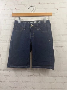 Hydraulic Denim Shorts Juniors Size 1/2 Dark Wash Stretchy Casual Streetwear - Picture 1 of 6